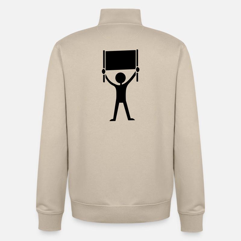 Botschaft Demonstration - Unisex Organic Zip Sweatshirt von Stanley/Stella - Cremebeige