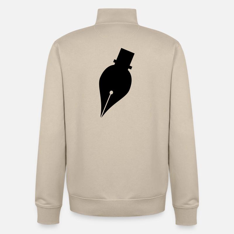 Schreibstift oder Tintenstift-Logo für Schreiber - Unisex Organic Zip Sweatshirt von Stanley/Stella - Cremebeige