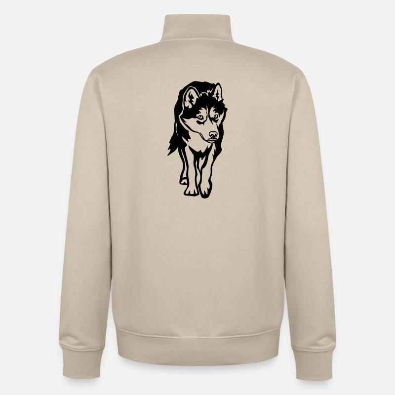 Rauque - Sweat zippé unisexe en coton bio Stanley/Stella - beige crème