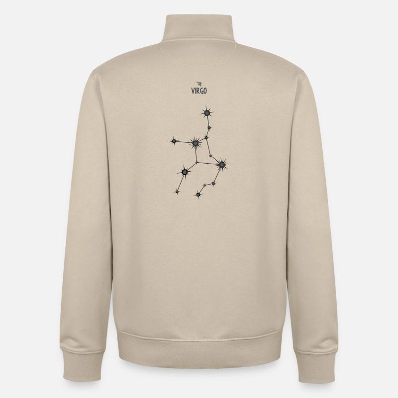 Jungfrau Sternzeichen Sternbild Schwarz & Grau - Unisex Organic Zip Sweatshirt von Stanley/Stella - Cremebeige
