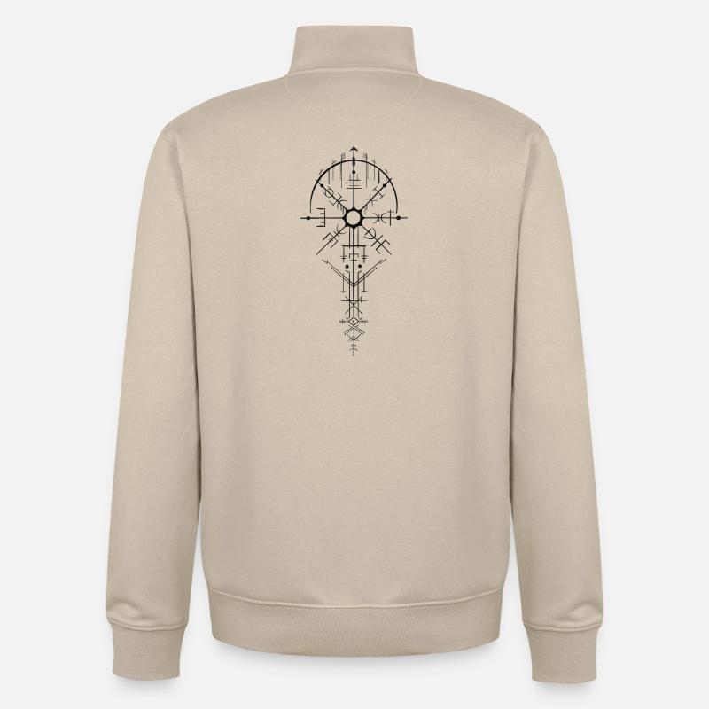 Nordisch Runenamulett Design - Unisex Organic Zip Sweatshirt von Stanley/Stella - Cremebeige
