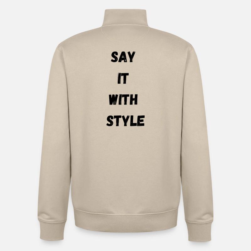 Abstract Geometric Wave Pattern - Unisex Organic Zip Sweatshirt by Stanley/Stella - desert dust