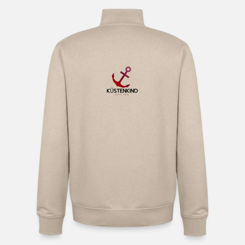 ANCRE D’ENFANT CÔTIÈRE - Sweat zippé unisexe en coton bio Stanley/Stella - beige crème