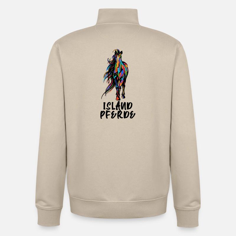 Cool Isländer Pferde Statement Islandpferde - Unisex Organic Zip Sweatshirt von Stanley/Stella - Cremebeige