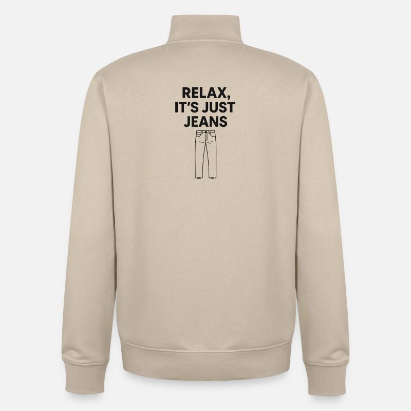 Détendez-vous, c’est juste un jean - Sweat zippé unisexe en coton bio Stanley/Stella - beige crème