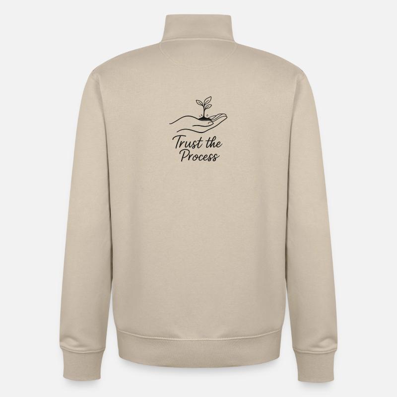 Faites confiance au procédé Usine en main - Sweat zippé unisexe en coton bio Stanley/Stella - beige crème