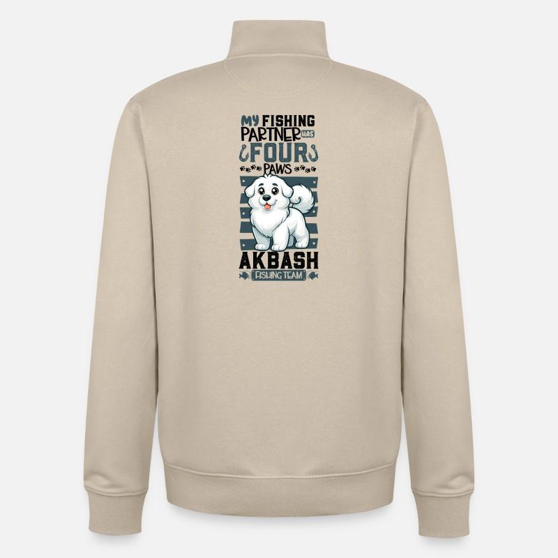 Pêche et Akbas - Sweat zippé unisexe en coton bio Stanley/Stella - beige crème