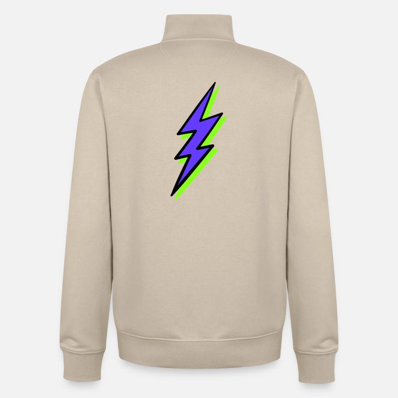 Rayon abstrait dans les tons néon - Sweat zippé unisexe en coton bio Stanley/Stella - beige crème