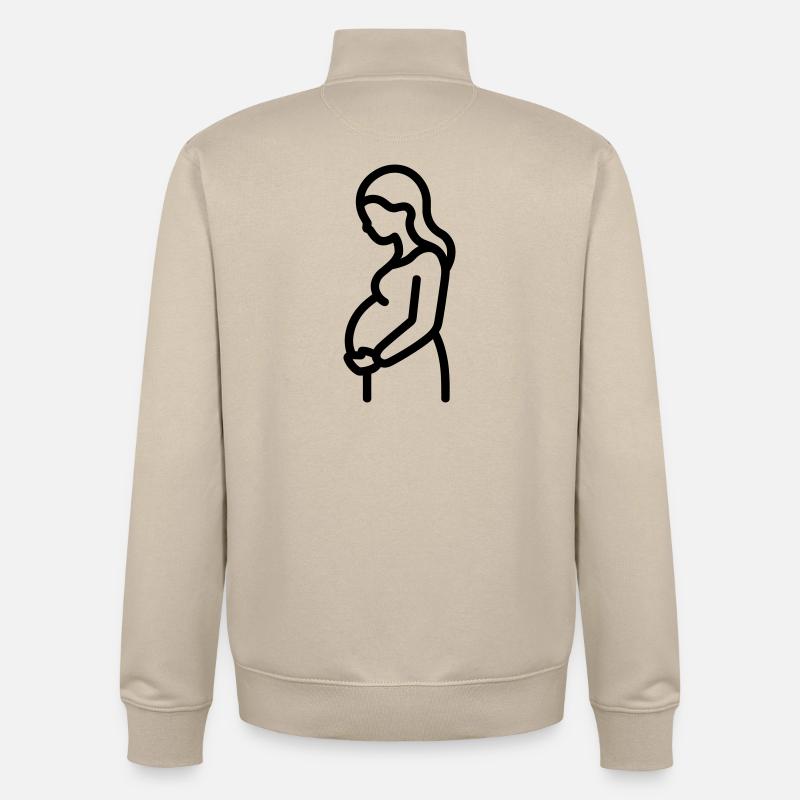 grossesse - Sweat zippé unisexe en coton bio Stanley/Stella - beige crème