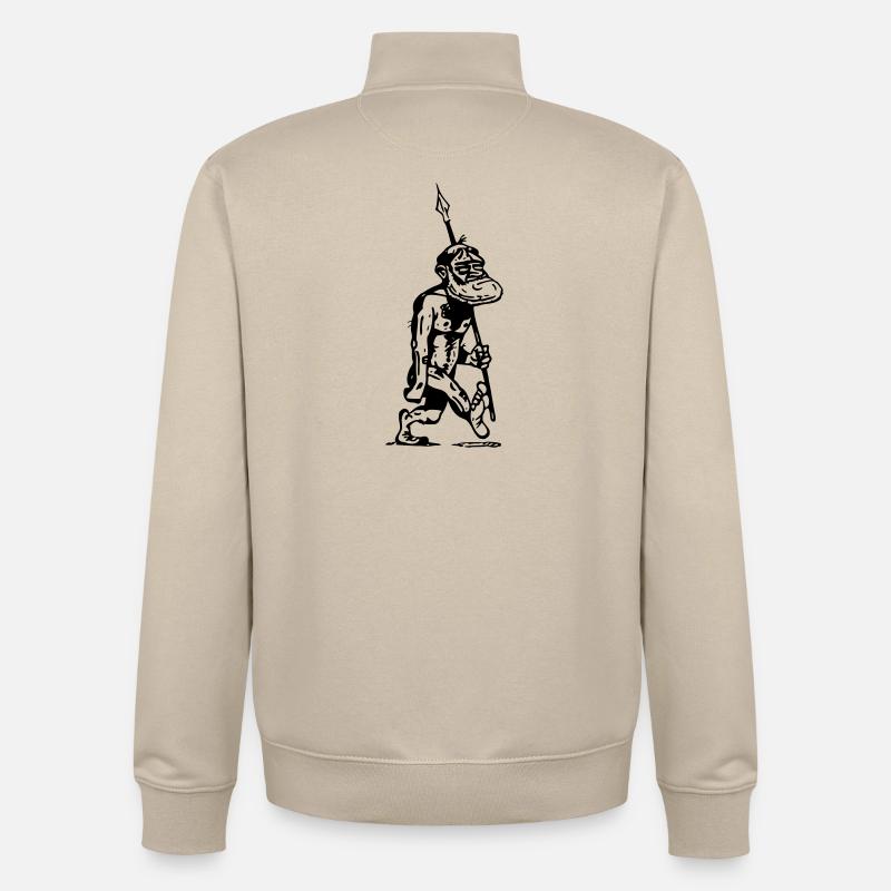 höhlenmensch Vorfahre Menschenaffe Evolution - Unisex Organic Zip Sweatshirt von Stanley/Stella - Cremebeige