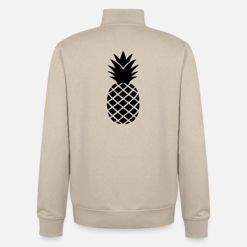 Silhouette ananas – Style tropical statement - Sweat zippé unisexe en coton bio Stanley/Stella - beige crème
