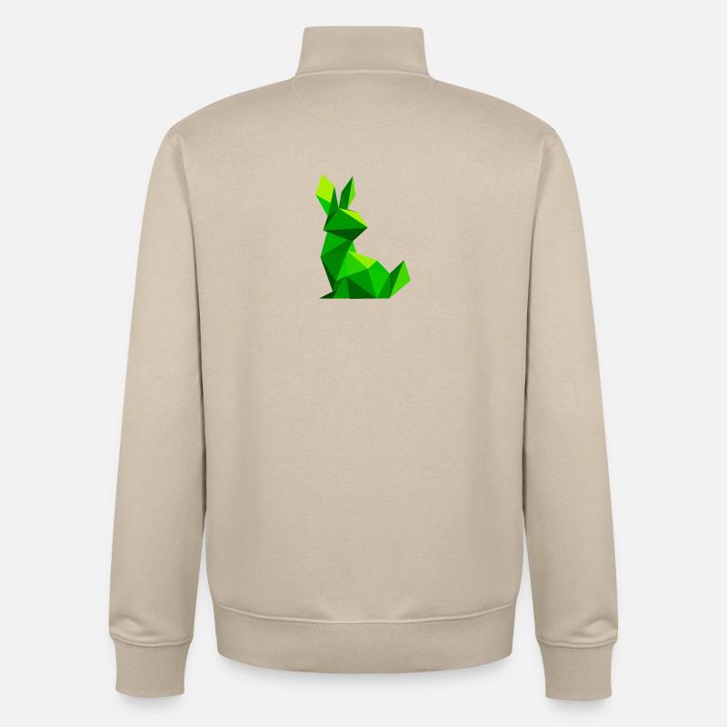 Lapin lowpoly  - Sweat zippé unisexe en coton bio Stanley/Stella - beige crème