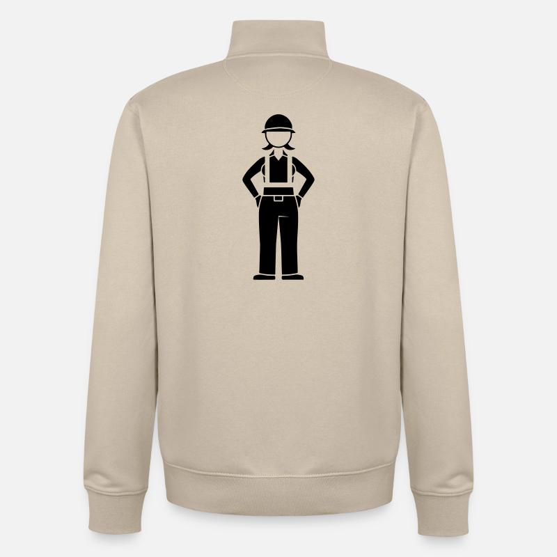 Construction Worker Construction House Construction - Unisex Organic Zip Sweatshirt by Stanley/Stella - desert dust