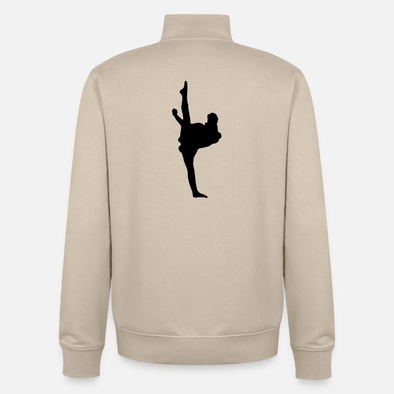 Karate oder Taekwondo High Kick - Unisex Organic Zip Sweatshirt von Stanley/Stella - Cremebeige