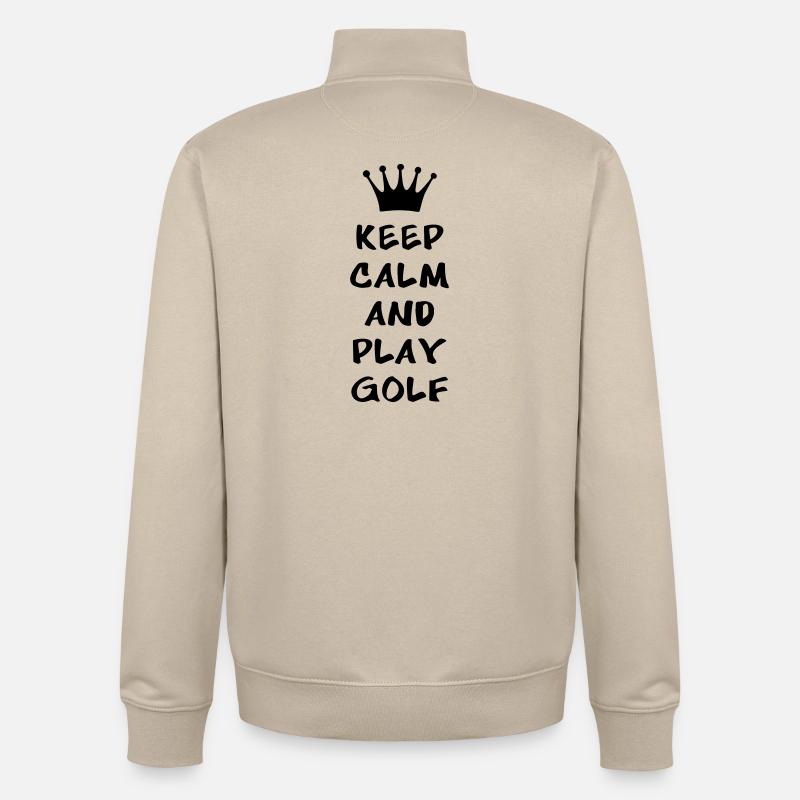 KEEP CALM AND PLAY GOLF - Sweat zippé unisexe en coton bio Stanley/Stella - beige crème