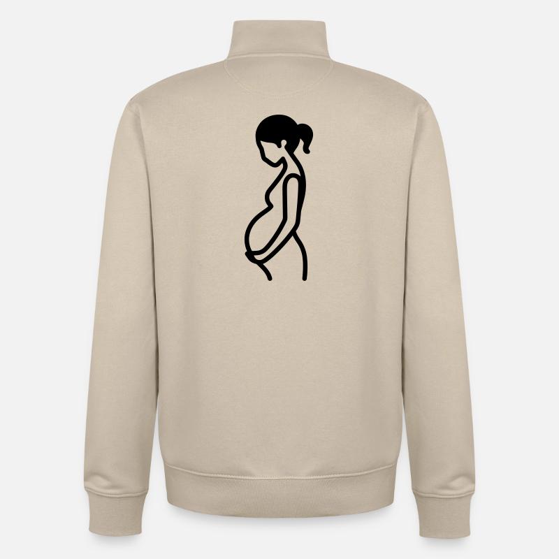 enceinte - Sweat zippé unisexe en coton bio Stanley/Stella - beige crème