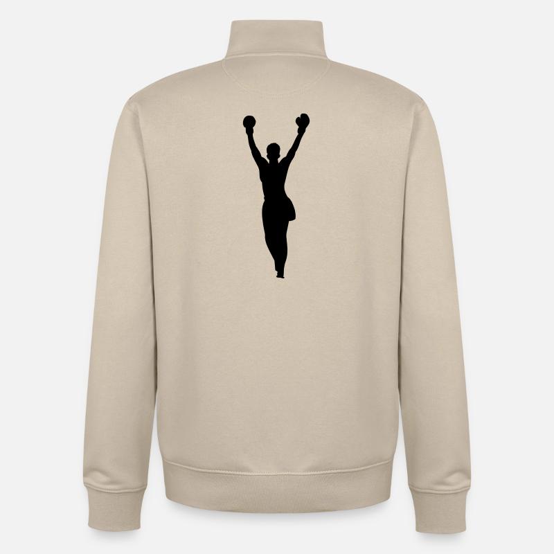 boxe boxe - Sweat zippé unisexe en coton bio Stanley/Stella - beige crème