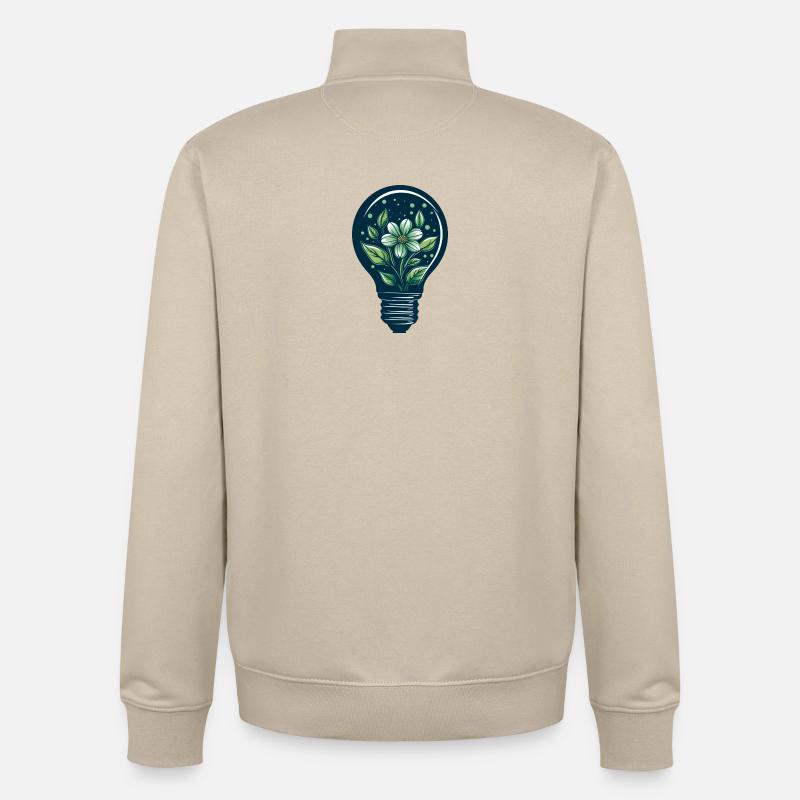 Fleur et bulbe - Sweat zippé unisexe en coton bio Stanley/Stella - beige crème