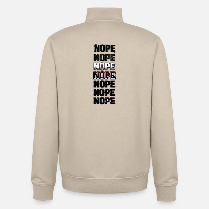 Nope Neon Glitch Text Stack - Unisex Organic Zip Sweatshirt by Stanley/Stella - desert dust