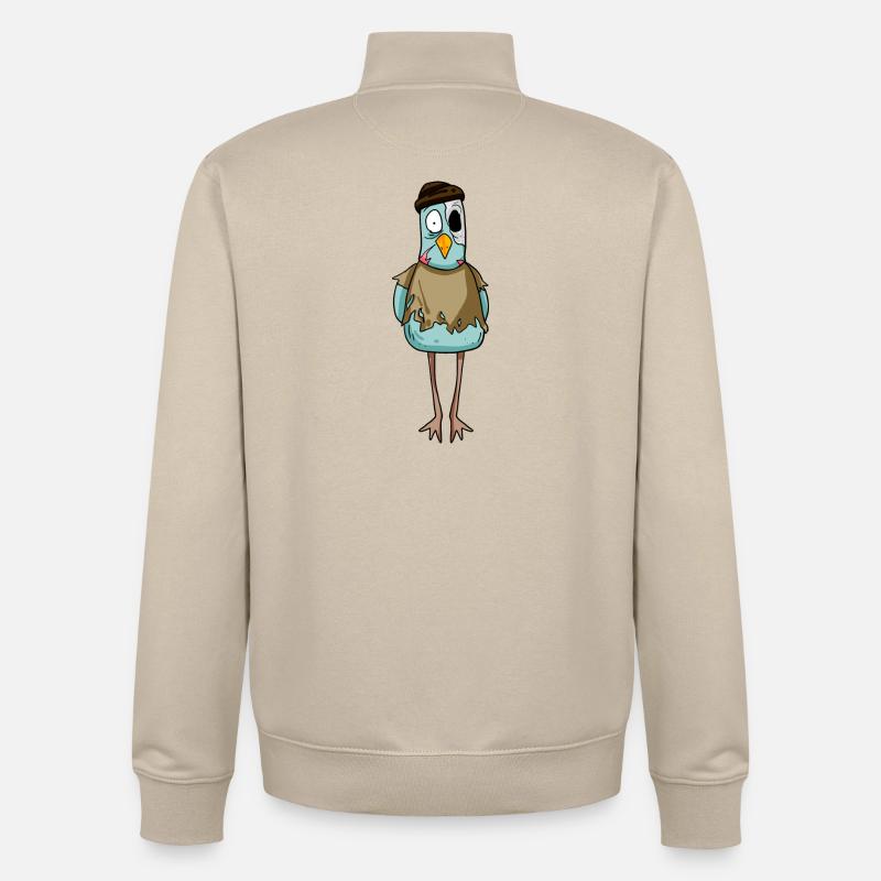 Mouette zombie - Sweat zippé unisexe en coton bio Stanley/Stella - beige crème