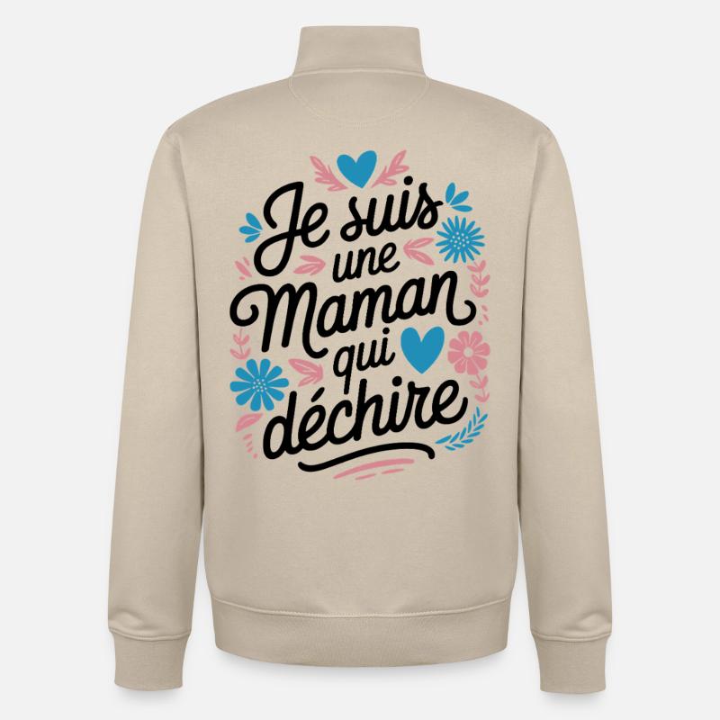 Ich bin eine Killer-Mutter - Unisex Organic Zip Sweatshirt von Stanley/Stella - Cremebeige