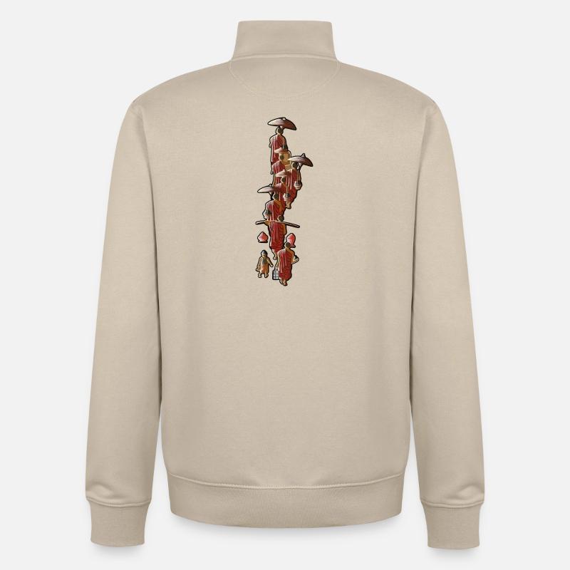 Procession du porteur du parapluie - Sweat zippé unisexe en coton bio Stanley/Stella - beige crème