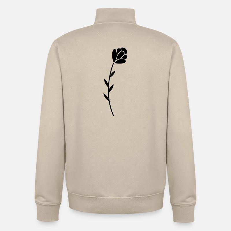 Fleur - Sweat zippé unisexe en coton bio Stanley/Stella - beige crème
