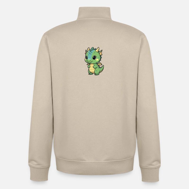 Mignon bébé dragon | Kawaii et câlin - Sweat zippé unisexe en coton bio Stanley/Stella - beige crème