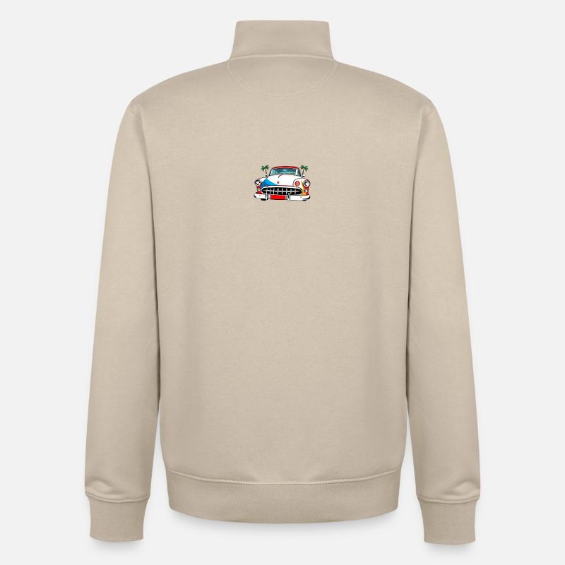 Palm Drive Oldtimer-Collage - Unisex Organic Zip Sweatshirt von Stanley/Stella - Cremebeige