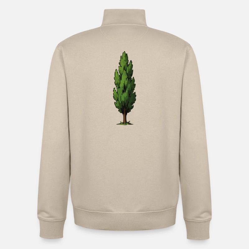 Stylized Green Tree Shape - Unisex Organic Zip Sweatshirt by Stanley/Stella - desert dust