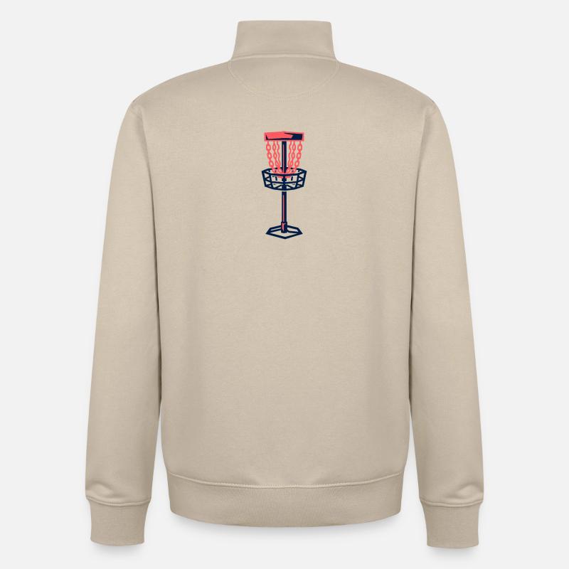 Disc Golf Basket Disc Disc Target - Sweat zippé unisexe en coton bio Stanley/Stella - beige crème