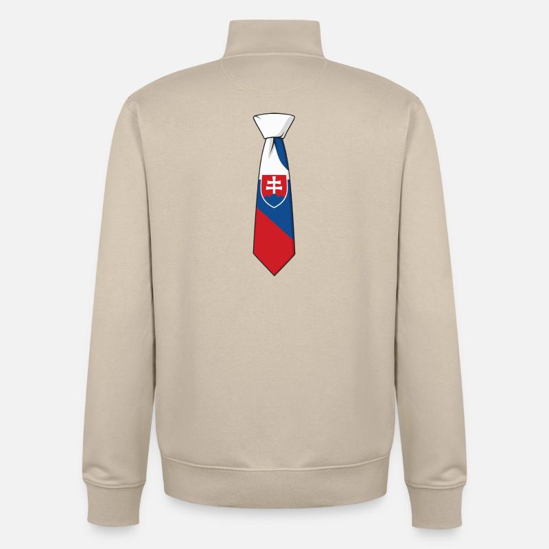 Cravate Slovaquie – Conception du drapeau - Sweat zippé unisexe en coton bio Stanley/Stella - beige crème