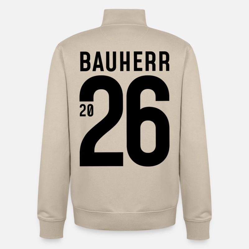Builder 2026 - large number - Unisex Organic Zip Sweatshirt by Stanley/Stella - desert dust