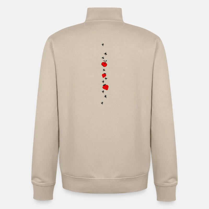 Erdbeeren Obst Ameisen - Unisex Organic Zip Sweatshirt von Stanley/Stella - Cremebeige