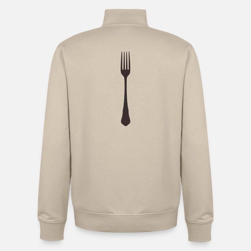 Fork Silhouette - Unisex Organic Zip Sweatshirt by Stanley/Stella - desert dust