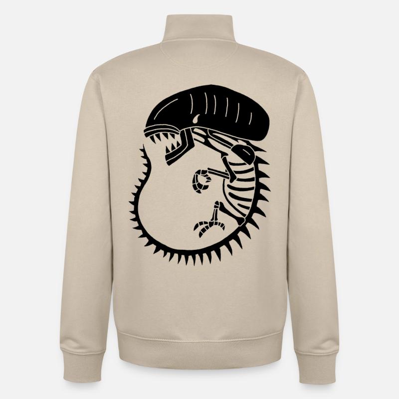 Squelette de monstre extraterrestre noir - Sweat zippé unisexe en coton bio Stanley/Stella - beige crème