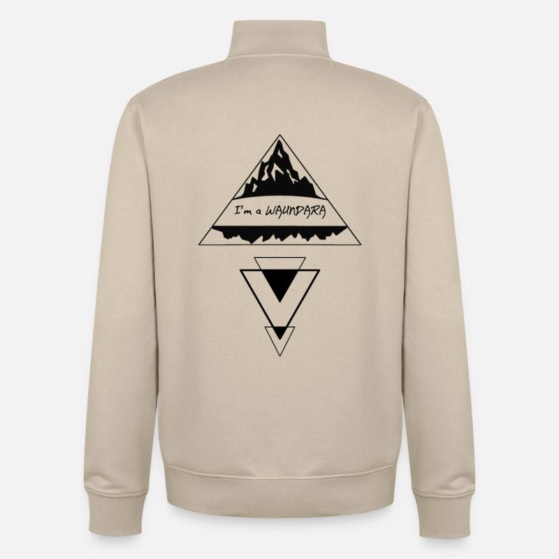 Je suis un Waundara - Je suis un vagabond, dialecte - Sweat zippé unisexe en coton bio Stanley/Stella - beige crème