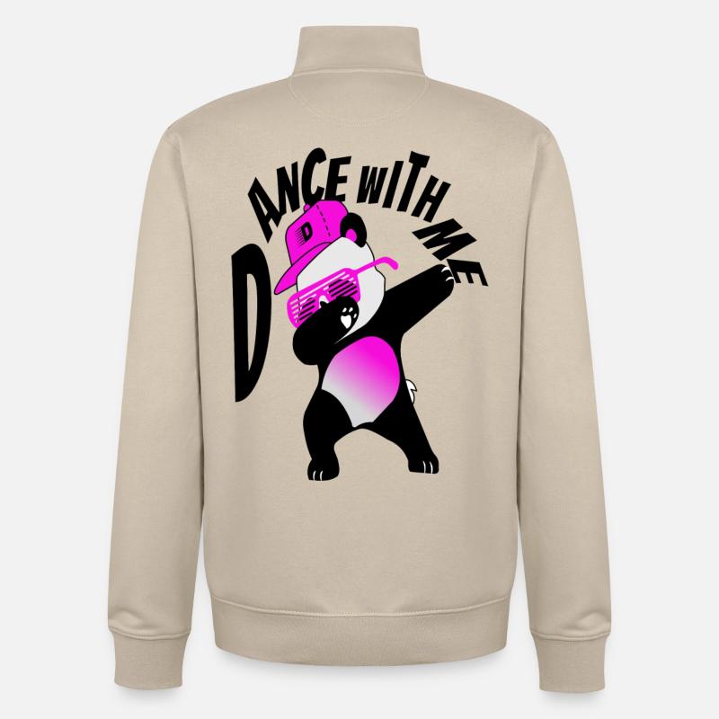 Danse du panda - Sweat zippé unisexe en coton bio Stanley/Stella - beige crème