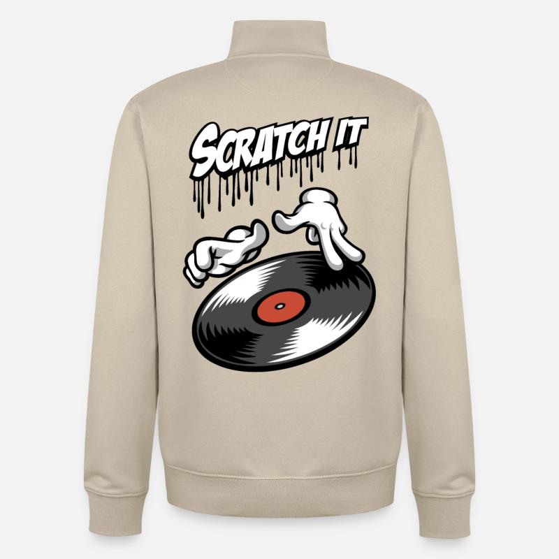 Scratch it - Sweat zippé unisexe en coton bio Stanley/Stella - beige crème