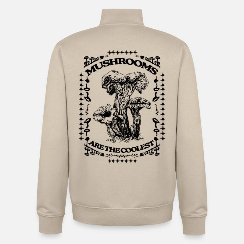 LES CHAMPIGNONS SONT LES PLUS COOL - Sweat zippé unisexe en coton bio Stanley/Stella - beige crème