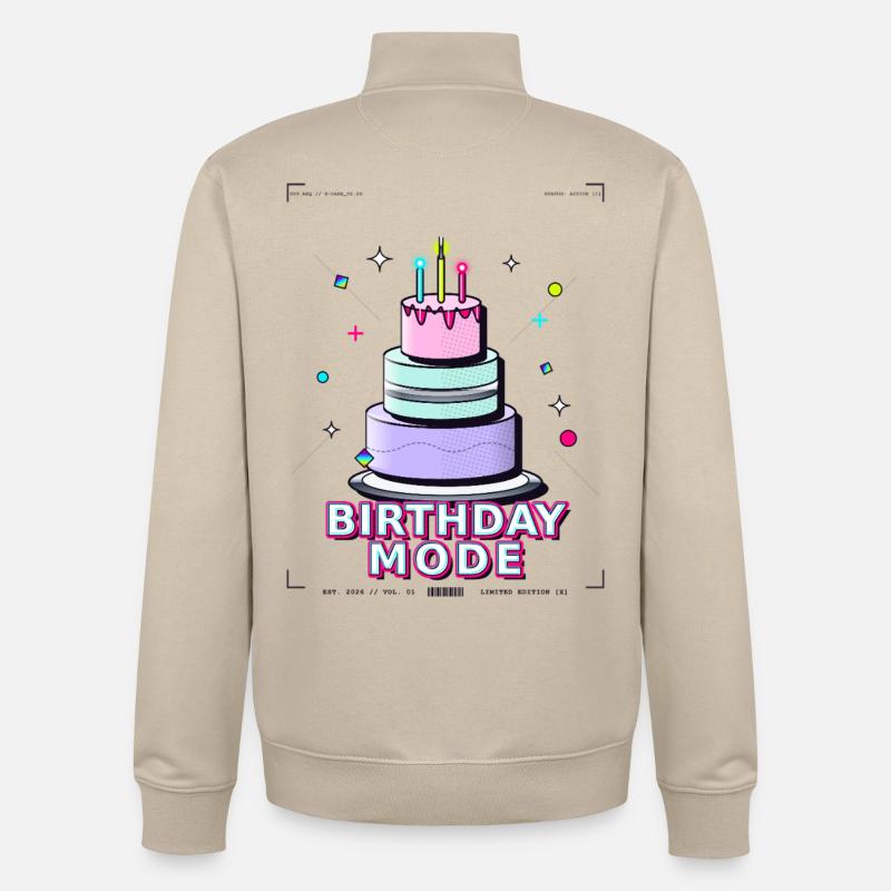 gâteau d’anniversaire anniversaire - Sweat zippé unisexe en coton bio Stanley/Stella - beige crème