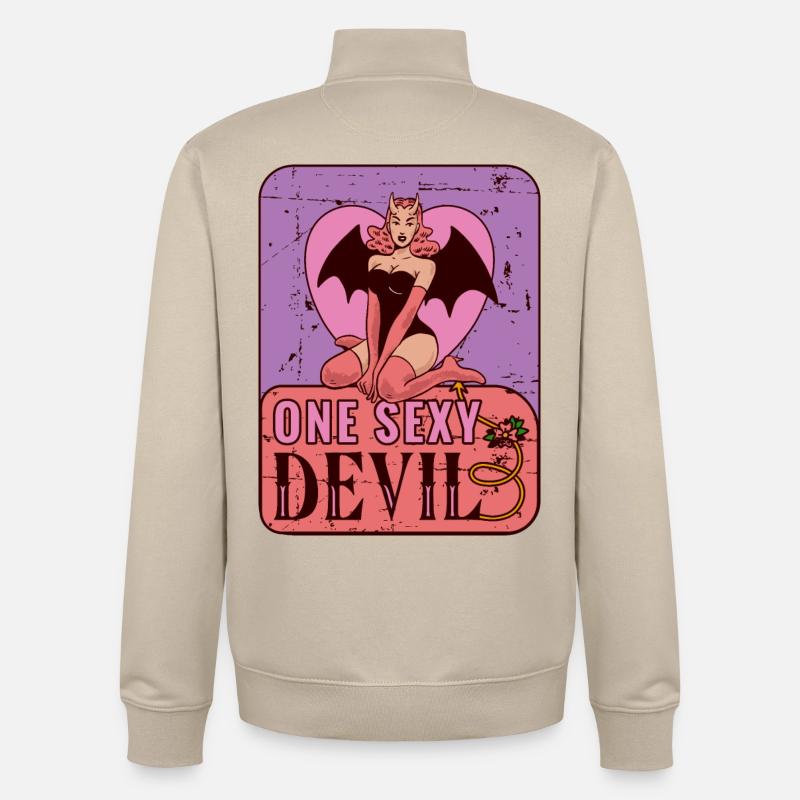 Sexy devil - Unisex Organic Zip Sweatshirt by Stanley/Stella - desert dust