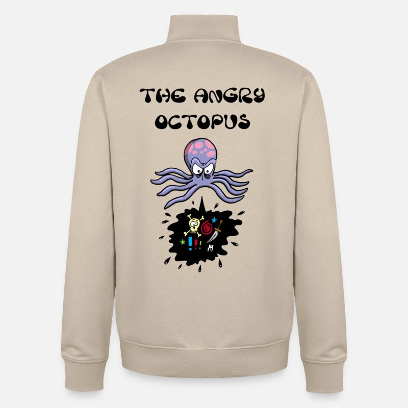 Der wütende Oktopus - Unisex Organic Zip Sweatshirt von Stanley/Stella - Cremebeige