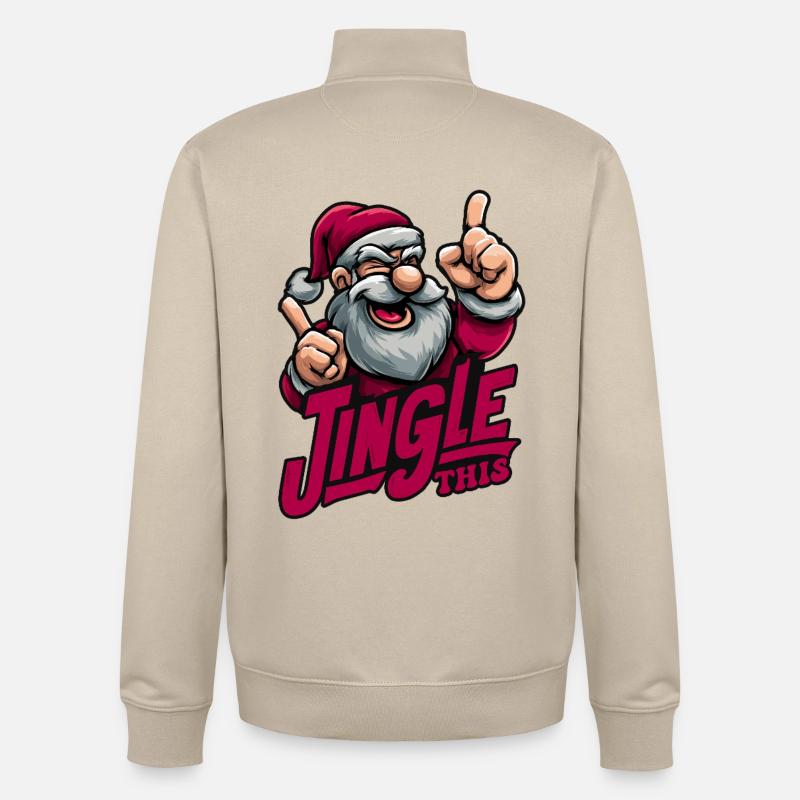 Jingle This - Sweat zippé unisexe en coton bio Stanley/Stella - beige crème