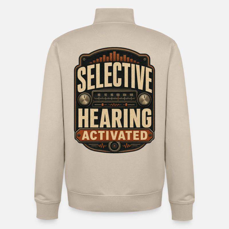 Activation de l’audition sélective - Sweat zippé unisexe en coton bio Stanley/Stella - beige crème