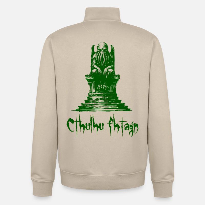 Statue de Cthulhu - Sweat zippé unisexe en coton bio Stanley/Stella - beige crème
