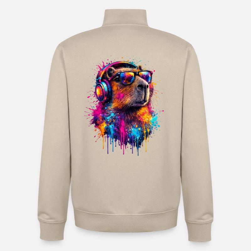 Capybara - Unisex Organic Zip Sweatshirt von Stanley/Stella - Cremebeige