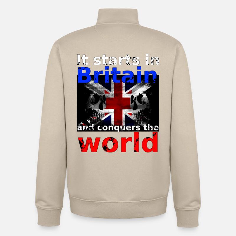 Grande-Bretagne - Sweat zippé unisexe en coton bio Stanley/Stella - beige crème