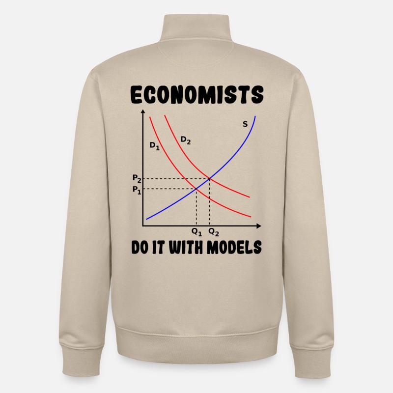 Ökonomen machen es mit Modellen # - Unisex Organic Zip Sweatshirt von Stanley/Stella - Cremebeige