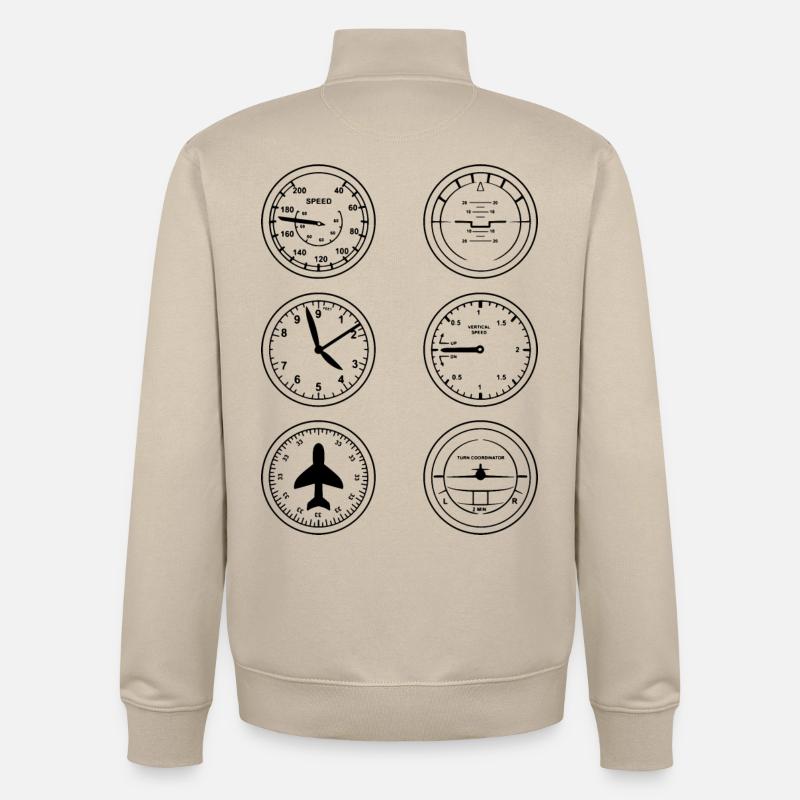 Instruments de vol - Sweat zippé unisexe en coton bio Stanley/Stella - beige crème